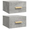 vidaXL Comodini a Muro 2 pz Grigio Cemento 35x35x20 cm