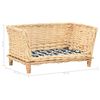 vidaXL Cesta per Cani con Cuscino 50x33x30 cm Salice Naturale