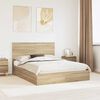 vidaXL Letto con Contenitore con testiera Rovere Sonoma 150 x 200 cm