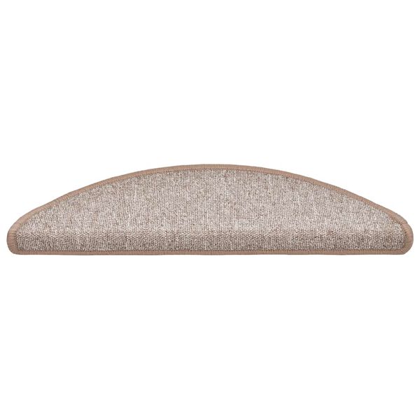 vidaXL Tappetini per scale 20 pz 56x17x3 cm Marrone chiaro Semicircolari