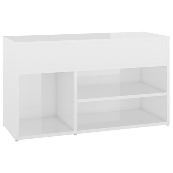 vidaXL Panca Portascarpe Bianco Lucido 80x30x45 cm in Truciolato