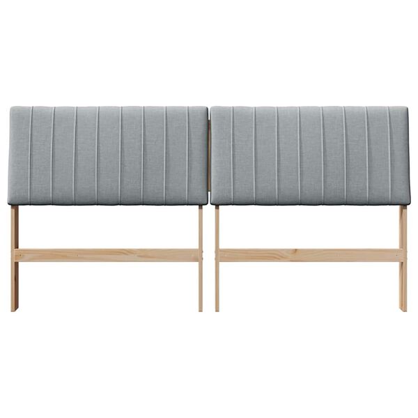 vidaXL Testiera imbottita Grigio chiaro 200 cm Pino massello