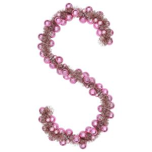 vidaXL Ghirlanda di Palline di Natale Rosa 186 cm Polistirolo