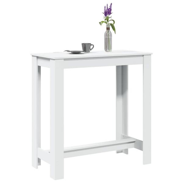 vidaXL Tavolo da Bar Bianco 102x50x103,5 cm in Legno Multistrato