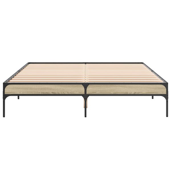 vidaXL Giroletto Rovere Sonoma 160x200 cm in Legno Multistrato Metallo