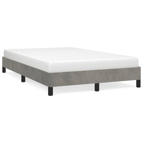 vidaXL Giroletto senza Materasso Grigio Chiaro 120x190 cm Velluto