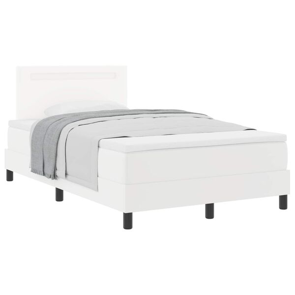 vidaXL Letto a molle con materasso Bianco 120 x 200 cm Pelle sintetica