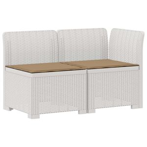 vidaXL Divano da Giardino a 2 Posti con Cuscini Aspetto Rattan PP