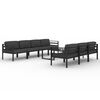 vidaXL Set Divani da Giardino 8 pz con Cuscini in Alluminio Antracite