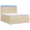 vidaXL Letto Box Spring LED con Materasso Crema 140 x 200 cm Tessuto