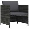 vidaXL Divano da Giardino con Cuscini Grigio in Polyrattan