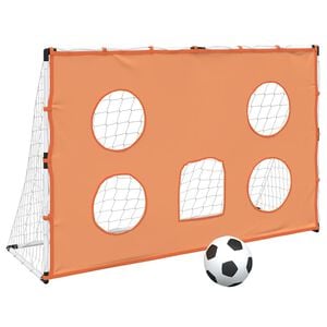 vidaXL Porta Calcio Bambini Tappeto Bersagli e Pallone 182x62x118 cm