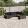 vidaXL Set Divani da Giardino 10pz con Cuscini in Polyrattan Nero