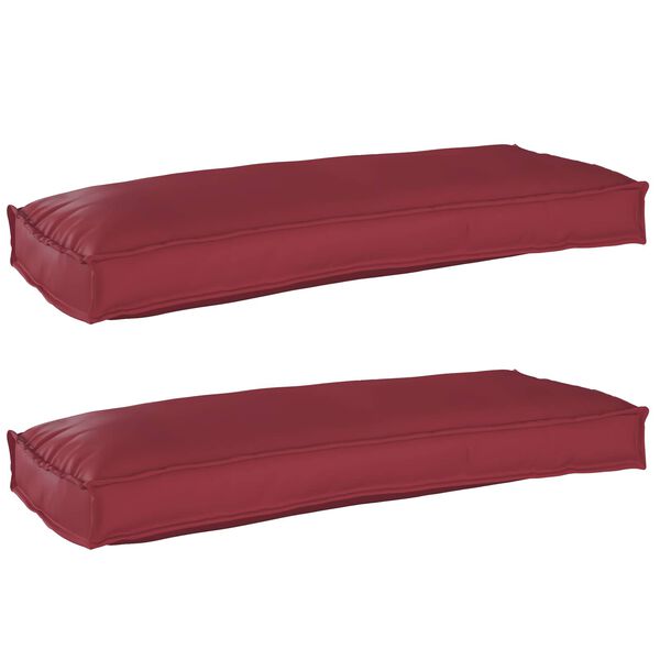 vidaXL Set di Cuscini per Pallet 2 pcs Rosso Vino 100 x 40 x 8 cm