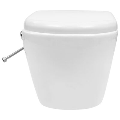 vidaXL WC a Muro senza Bordo con Sciacquone Nascosto Ceramica Bianco