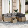 vidaXL Set Divani da Giardino 7 pz con Cuscini Beige in Polyrattan