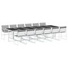 vidaXL Set da Pranzo da Giardino 13 pz con Cuscini Bianco in Textilene