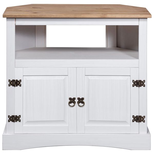 vidaXL Tavolo Console in Pino Messicano Corona Bianco 80x43x78 cm