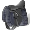 vidaXL Set Sella Equitazione 17,5" in pelle naturale Nera 18 cm 5-in-1