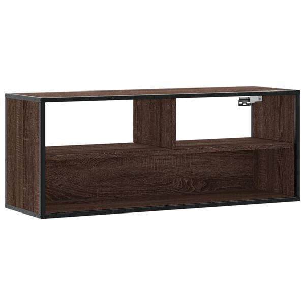 vidaXL Mobile TV Rovere Marrone 100x31x39,5 cm in Truciolato e Metallo