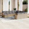 vidaXL Set Divano da Giardino 12 pz con Cuscini Beige Misto Polyrattan