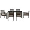 vidaXL Set da Pranzo per Giardino 7 pcs Marrone polyrattan