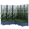 vidaXL Fioriera Giardino e Graticcio Grigio Blu 120x120x121,5 cm PP
