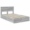 vidaXL Letto con Contenitore con testiera Grigio Sonoma 120 x 200 cm
