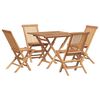 vidaXL Set da Pranzo da Giardino 5 pz in Legno Massello di Teak