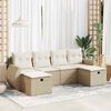 vidaXL Set Divano da Giardino 6 pz con Cuscini Beige in Polyrattan