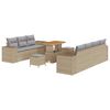vidaXL Set Divano da Giardino 10 pz Beige polyrattan
