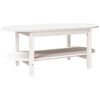 vidaXL Tavolino da Salotto Bianco 110x55x45 cm Legno Massello di Pino