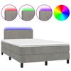 vidaXL Letto a Molle con Materasso e LED Grigio Chiaro 120x200 cm Velluto