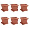 vidaXL Vasi per Piante 6 pz Rosso Mattone Plastica