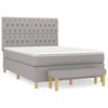vidaXL Giroletto a Molle con Materasso Grigio Chiaro 140x190cm Tessuto