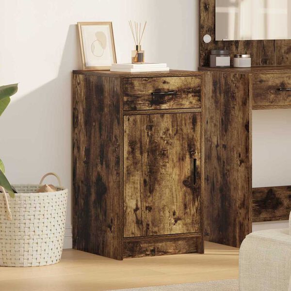 vidaXL Credenza Rovere fum&eacute; 40 x 40.5 x 75 cm Legno multistrato
