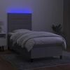 vidaXL Letto a Molle Materasso e LED Grigio Chiaro 80x200 cm Tessuto