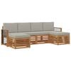 vidaXL Set di divani da esterno 6 pz Naturale e Grigio Chiaro
