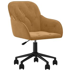 vidaXL Sedia da Ufficio Girevole Marrone in Velluto