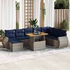vidaXL Set Divano da Giardino 9 pz con Cuscini Grigio in Polyrattan