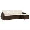 vidaXL Set Divano da Giardino 5 pz con Cuscini Marrone in Polyrattan