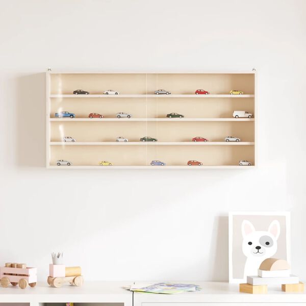 vidaXL Vetrina da collezione in legno con ante 80x8,5x37cm