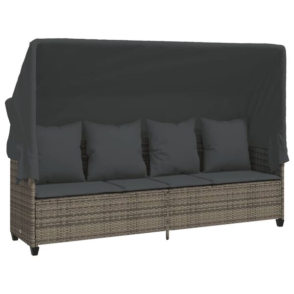 vidaXL Set Divano da Giardino 5 pz con Cuscini Grigio in Polyrattan