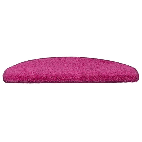 vidaXL Tappetini per scale 30 pz 65x21x4 cm rosa semicircolari grandi