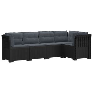 vidaXL Divano da Giardino 5 Posti con Cuscini Stile Rattan PP