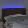 vidaXL Testiera a LED Marrone Scuro 83x16x78/88 cm in Tessuto