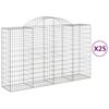 vidaXL Cesti Gabbioni ad Arco 25 pz 200x50x120/140 cm Ferro Zincato
