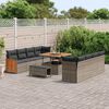 vidaXL Set Divano da Giardino con cuscino 11 pcs Grigio