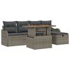 vidaXL Set Divano da Giardino 6 pcs Grigio polyrattan