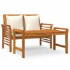 vidaXL Set Divani Giardino 2 pz Cuscini Bianco Crema in Legno Massello